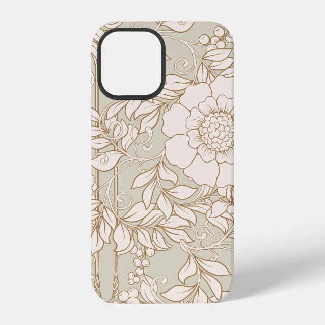 Funda Para iPhone Patrón continuo, fondo con flore decorativas (Reverso )