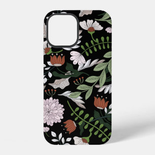 Funda Para iPhone 12 Patrón continuo pintado a mano con flores de color