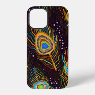 Funda Para iPhone 12 Patrón continuo "Plumas de pavo real"