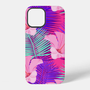 Funda Para iPhone 12 Patrón continuo tropical y exótico con ave exótica