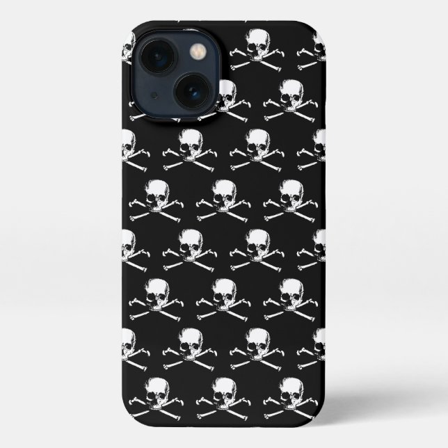 Funda Para iPhone Patrón Cráneo Gótico Y Crossbone (Reverso )