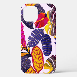 Funda Para iPhone 12 Patrón creativo sin fisuras con hojas tropicales y