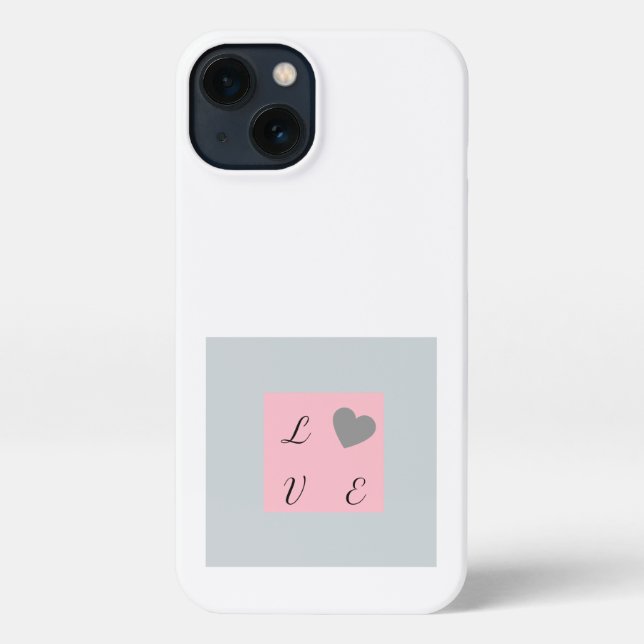 Funda Para iPhone Patrón cuadrado rosa y gris amor  (Reverso )