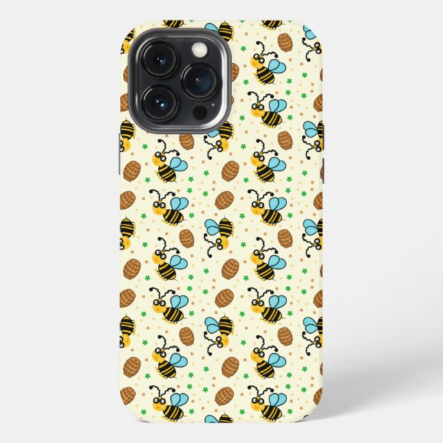 Funda Para iPhone Patrón de abeja divertido (Reverso )