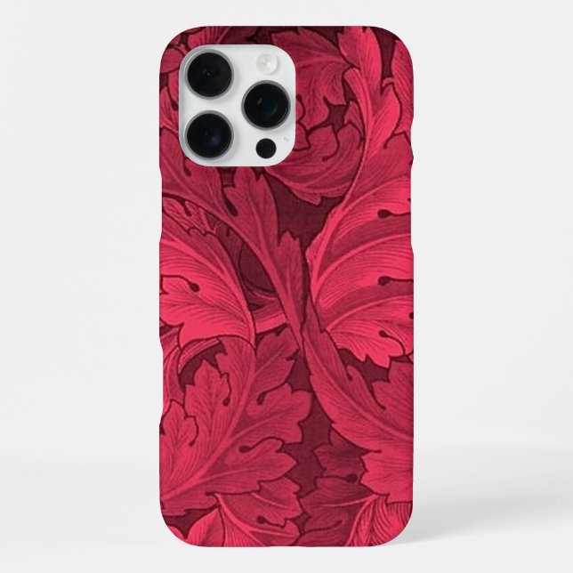 Funda Para iPhone Patrón de acanto de William Morris Rojo (Reverso )