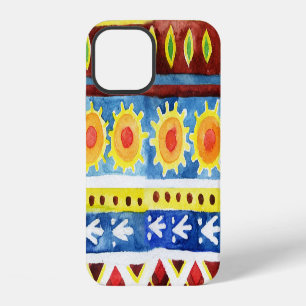 Funda Para iPhone 12 Patrón de acuarela étnica pintada a mano