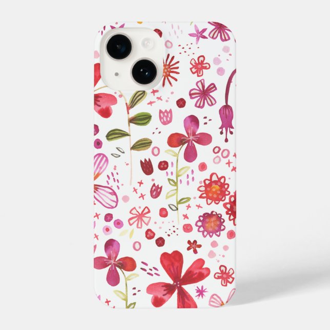 Funda Para iPhone Patrón de acuarela floral (Reverso )