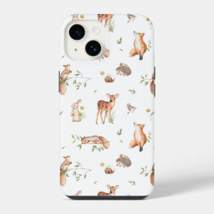 Funda Para iPhone 14 Patrón de amigos animales del bosque lindos