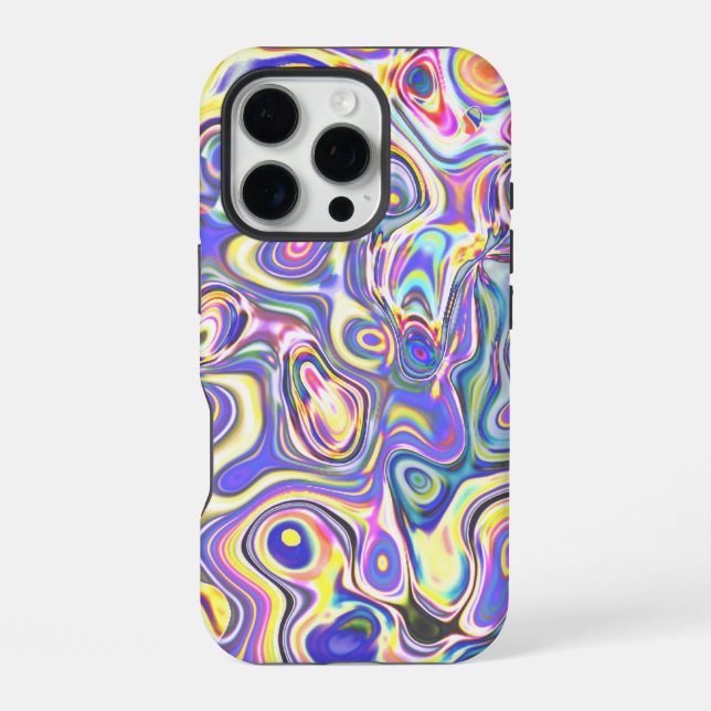 Funda Para iPhone Patrón de Amoeba Multicolor Amatista (Reverso )