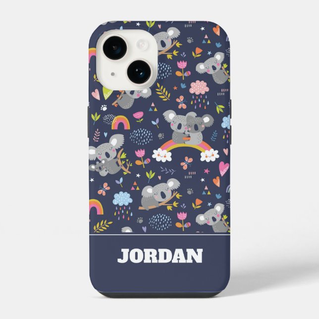Funda Para iPhone Patrón de Amor Arcoíris de Koala (Reverso )