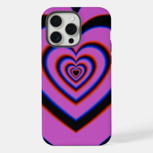 Patrón de amor de corazón hipnótico trippy negro p