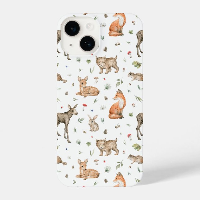 Funda Para iPhone Patrón de animales de bosque (Reverso )