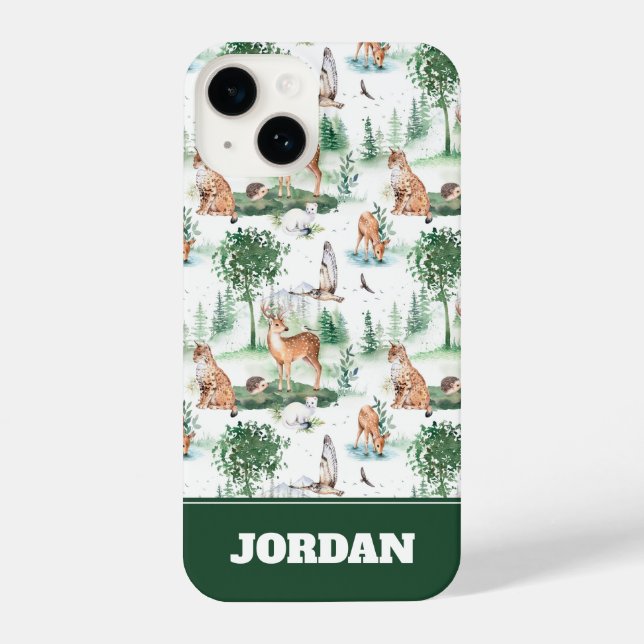 Funda Para iPhone Patrón de animales de Woodland Baby (Reverso )