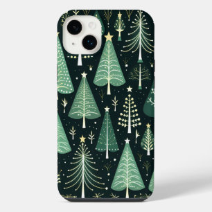 Funda Para iPhone 14 Plus Patrón de árbol de Navidad