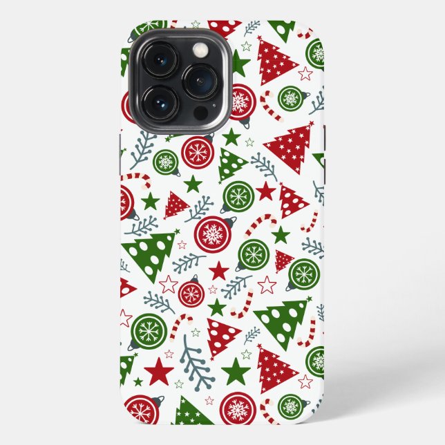 Funda Para iPhone Patrón de árbol de Navidad (Reverso )