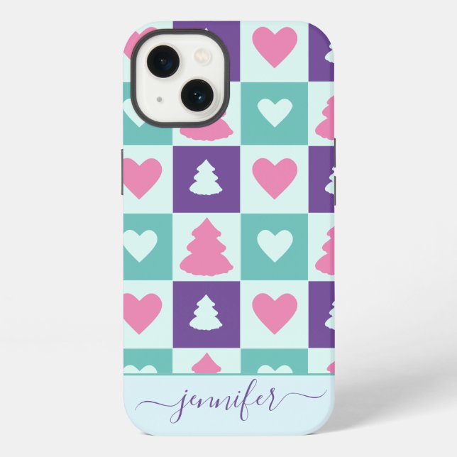 Funda Para iPhone Patrón de árbol de Navidad simplemente Caso-Mate F (Reverso )