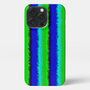 Funda Para iPhone 13 Pro Patrón de arco iris 3D abstracto de azul verde
