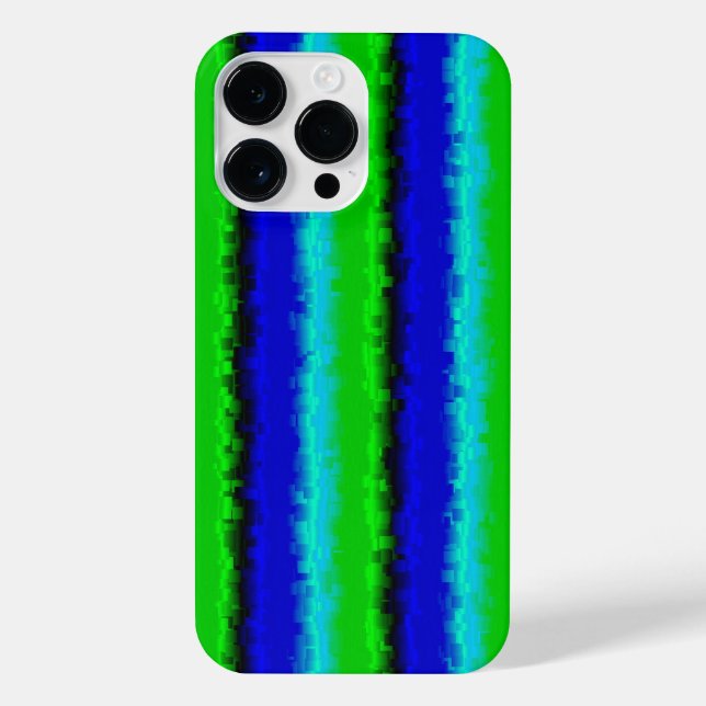 Funda Para iPhone Patrón de arco iris 3D abstracto de azul verde (Reverso)