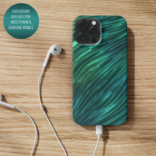 Funda Para iPhone 16 Pro Max Patrón de arte 3D genial funky oscuro azul teal ve