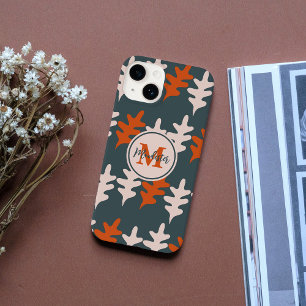 Funda Para iPhone 14 Patrón de arte abstracto azul, gris y naranja con