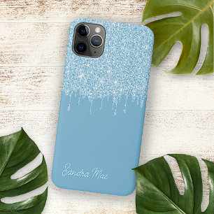 Funda Para iPhone 16 Pro Max Patrón de arte con brillo azul cielo de verano lig