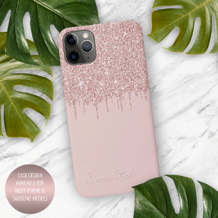 Funda Para iPhone 16 Pro Max Patrón de arte con brillo dorado rosa y rubor malv