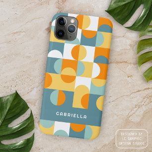Funda Para iPhone 16 Pro Max Patrón de arte de círculos retro de mediados de si