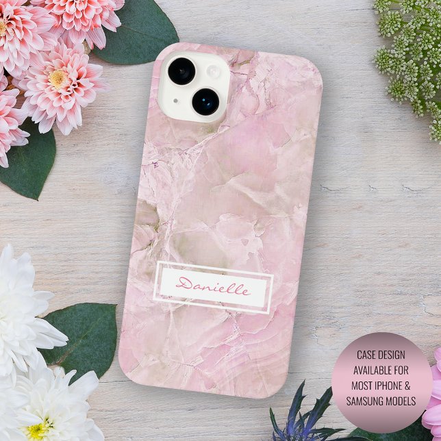 Funda Para iPhone Patrón de arte de mármol de ácidos grises rosados  (Subido por el creador)