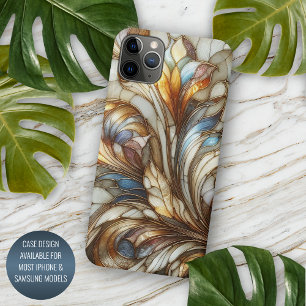 Funda Para iPhone 16 Pro Max Patrón de arte de mosaico floral de vidrio emploma