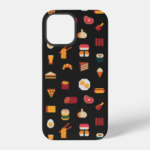 Funda Para iPhone 12 Patrón de arte de píxeles sin fisuras de alimentos
