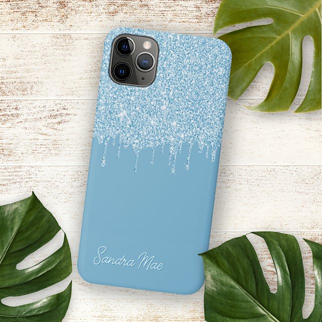 Funda Para iPhone Patrón de arte de Purpurina azul cielo claro de ve (Subido por el creador)