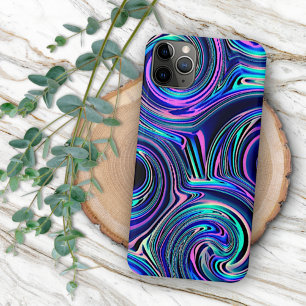 Funda Para iPhone 16 Pro Max Patrón de arte en espiral azul turquesa púrpura ro
