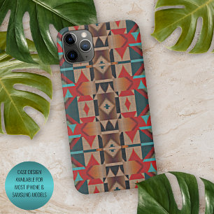 Funda Para iPhone 16 Pro Max Patrón de arte en mosaico moderno azul verdoso roj