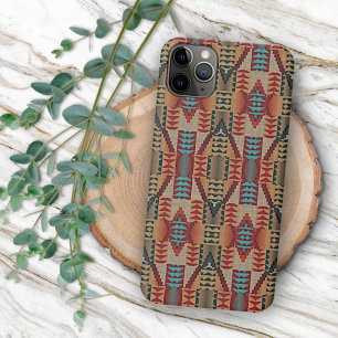 Funda Para iPhone 16 Pro Max Patrón de Arte en Mosaico Naranja Turquesa Verde T