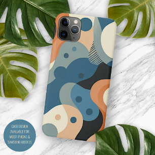 Funda Para iPhone 16 Pro Max Patrón de arte moderno azul teal naranja gris negr