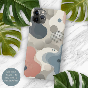 Funda Para iPhone 16 Pro Max Patrón de arte moderno coral rojo beige gris azul