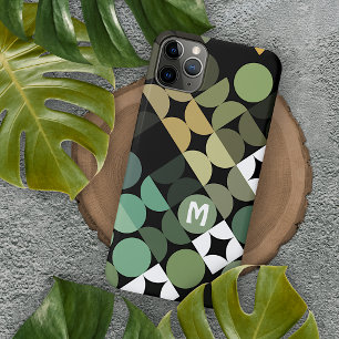 Funda Para iPhone 16 Pro Max Patrón de arte retro azul verde azul turquesa negr