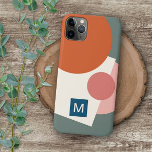Funda Para iPhone 16 Pro Max Patrón de arte rosa naranja malva retro verde salv