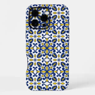 Funda Para iPhone 16 Pro Max Patrón de azulejo decorativo clásico portugués Azu
