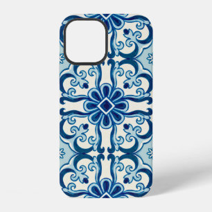 Funda Para iPhone 12 Patrón de azulejos florales azules portugueses Azu