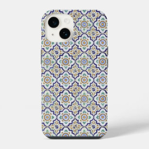 Funda Para iPhone 14 Patrón de baldosas ornamentales botánicas vintage