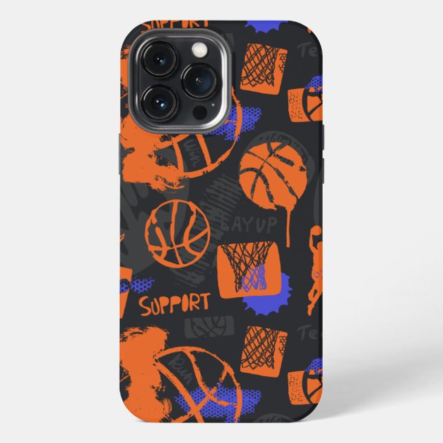 Funda Para iPhone Patrón de baloncesto (Reverso )