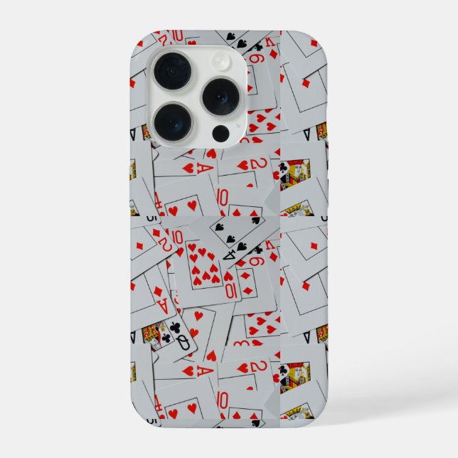 Funda Para iPhone Patrón de baraja de cartas dispersas, (Reverso )