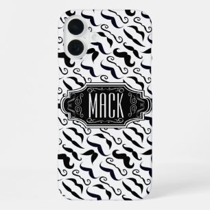 Funda Para iPhone 16 Plus Patrón de bigote hipster Sr.