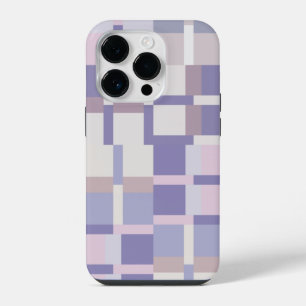 Funda Para iPhone 14 Pro Patrón de Bloque de Color Geométrico - Púrpura y L
