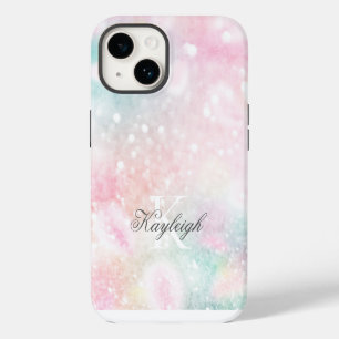 Funda Para iPhone 14 Patrón de bokeh de Bonito de Purpurina rosa