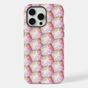 Patrón de bola de discoteca rosa