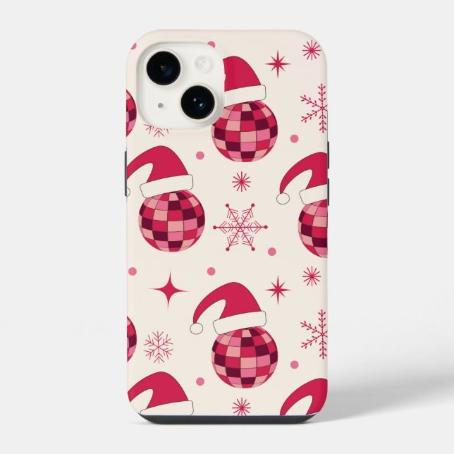 Funda Para iPhone Patrón de bolas de discoteca de Navidad genial  (Reverso )