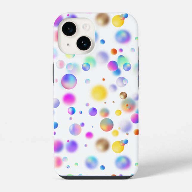 Funda Para iPhone Patrón de bolas flotantes 3D. Sin fondo (Reverso )