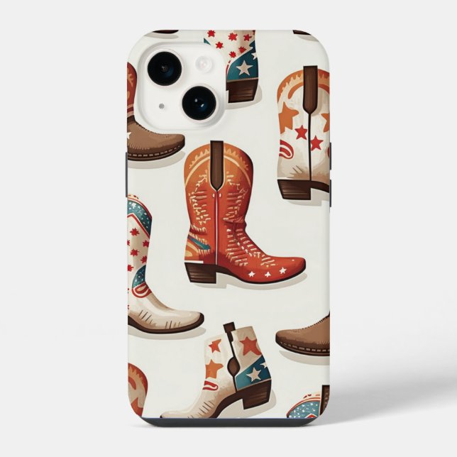 Funda Para iPhone Patrón de botas de vaquero (Reverso )